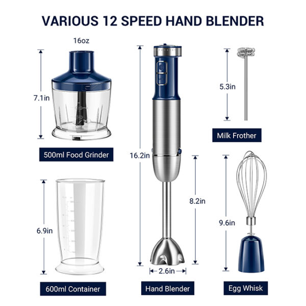 12 Speed Hand Blender 5 in 1 Delux Set - Image 4