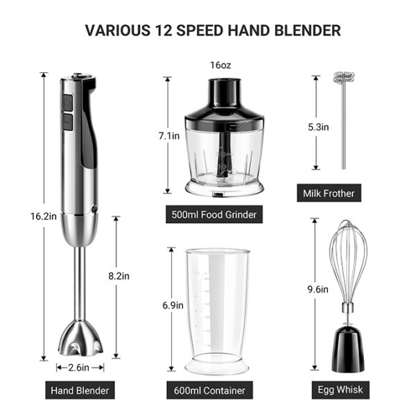 800W Hand Stick Blender 12 Speed - Image 2